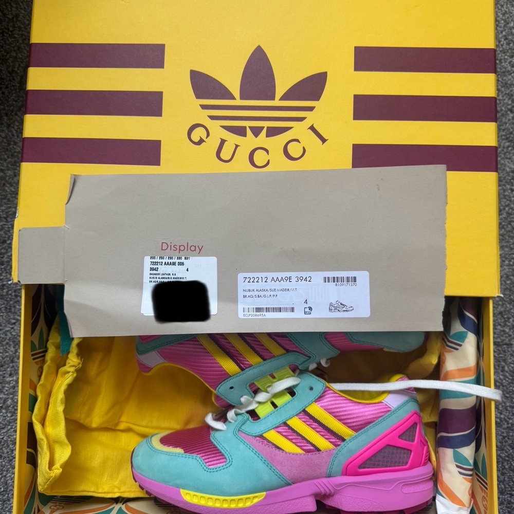 Gucci X Adidas Pink and Teal Sneakers